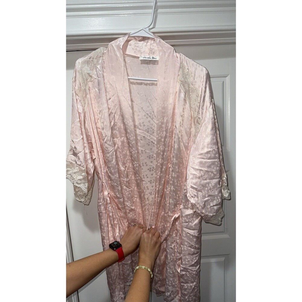 Christian Dior Vintage Robe Brocade with Lace S Union Made